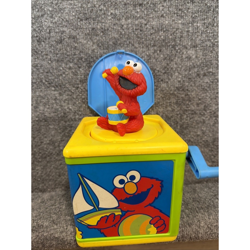 Kid Dimension Sesame Street Elmo Jack-in-the-Box Toy 1994 Vintage